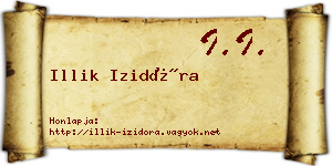 Illik Izidóra névjegykártya